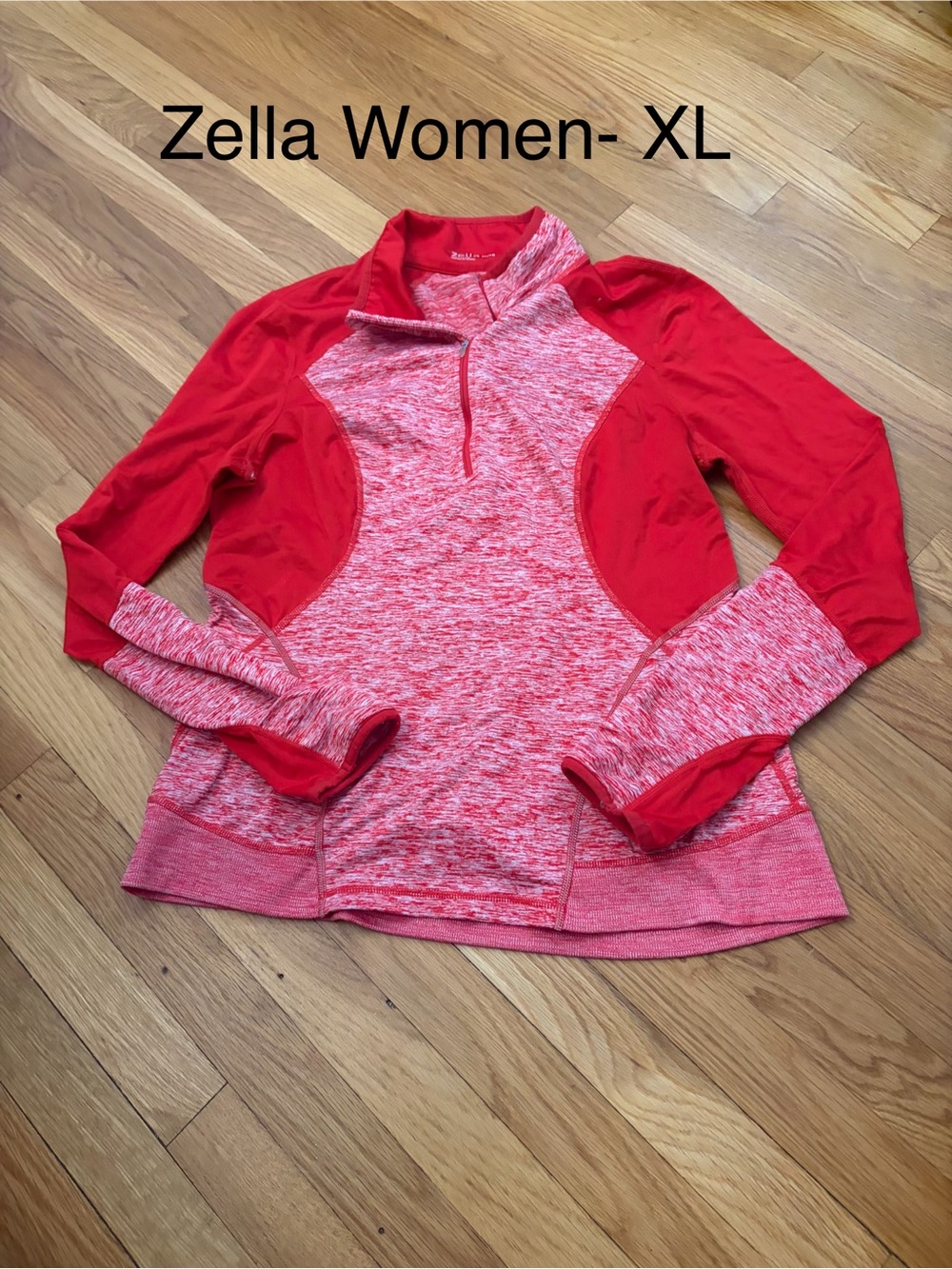 Zella Women's Red Heather Cowl Quarter-Zip Pullover